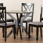 Baxton Studio Maya Modern Grey Fabric and Espresso Brown Finished Wood 5-Piece Dining Set