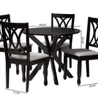 Baxton Studio Maya Modern Grey Fabric and Espresso Brown Finished Wood 5-Piece Dining Set
