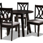 Baxton Studio Millie Modern and Contemporary Grey Fabric Upholstered and Dark Brown Finished Wood 5-Piece Dining Set