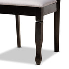 Baxton Studio Millie Modern and Contemporary Grey Fabric Upholstered and Dark Brown Finished Wood 5-Piece Dining Set