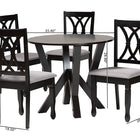 Baxton Studio Irene Modern Grey Fabric and Dark Brown Finished Wood 5-Piece Dining Set