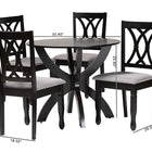 Baxton Studio April Modern Grey Fabric and Dark Brown Finished Wood 5-Piece Dining Set