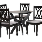 Baxton Studio April Modern Grey Fabric and Dark Brown Finished Wood 5-Piece Dining Set