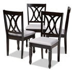 Baxton Studio Reneau Modern and Contemporary Gray Fabric Upholstered Espresso Brown Finished Wood Dining Chair Set of 4