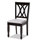 Baxton Studio Reneau Modern and Contemporary Gray Fabric Upholstered Espresso Brown Finished Wood Dining Chair Set of 4