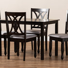 Baxton Studio Reneau Modern and Contemporary Gray Fabric Upholstered Espresso Brown Finished Wood 5-Piece Dining Set