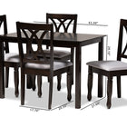 Baxton Studio Reneau Modern and Contemporary Gray Fabric Upholstered Espresso Brown Finished Wood 5-Piece Dining Set
