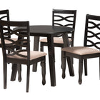 Baxton Studio Ruby Modern Beige Fabric and Dark Brown Finished Wood 5-Piece Dining Set