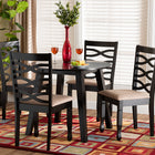 Baxton Studio Ruby Modern Beige Fabric and Dark Brown Finished Wood 5-Piece Dining Set