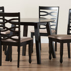 Baxton Studio Ruby Modern Beige Fabric and Dark Brown Finished Wood 5-Piece Dining Set