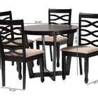 Baxton Studio Leda Modern Sand Fabric and Dark Brown Finished Wood 5-Piece Dining Set