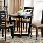 Baxton Studio Leda Modern Sand Fabric and Dark Brown Finished Wood 5-Piece Dining Set
