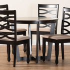 Baxton Studio Leda Modern Sand Fabric and Dark Brown Finished Wood 5-Piece Dining Set
