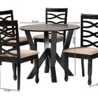 Baxton Studio Ariane Modern Sand Fabric and Dark Brown Finished Wood 5-Piece Dining Set