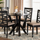 Baxton Studio Ariane Modern Sand Fabric and Dark Brown Finished Wood 5-Piece Dining Set