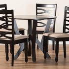 Baxton Studio Ariane Modern Sand Fabric and Dark Brown Finished Wood 5-Piece Dining Set