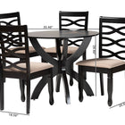 Baxton Studio Aspen Modern Sand Fabric and Dark Brown Finished Wood 5-Piece Dining Set