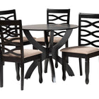 Baxton Studio Aspen Modern Sand Fabric and Dark Brown Finished Wood 5-Piece Dining Set