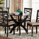 Baxton Studio Aspen Modern Sand Fabric and Dark Brown Finished Wood 5-Piece Dining Set