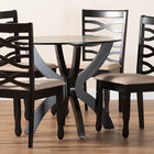 Baxton Studio Aspen Modern Sand Fabric and Dark Brown Finished Wood 5-Piece Dining Set