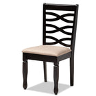 Baxton Studio Lanier Modern and Contemporary Sand Fabric Upholstered Espresso Brown Finished Wood Dining Chair Set of 4