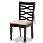 Baxton Studio Lanier Modern and Contemporary Sand Fabric Upholstered Espresso Brown Finished Wood Dining Chair Set of 4