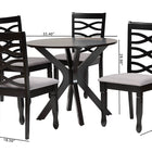 Baxton Studio Mila Modern Grey Fabric and Dark Brown Finished Wood 5-Piece Dining Set