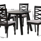 Baxton Studio Darina Modern Grey Fabric and Dark Brown Finished Wood 5-Piece Dining Set