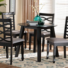 Baxton Studio Darina Modern Grey Fabric and Dark Brown Finished Wood 5-Piece Dining Set