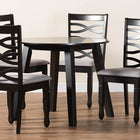 Baxton Studio Darina Modern Grey Fabric and Dark Brown Finished Wood 5-Piece Dining Set
