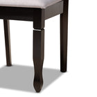 Baxton Studio Leda Modern and Contemporary Grey Fabric Upholstered and Dark Brown Finished Wood 5-Piece Dining Set