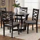 Baxton Studio Leda Modern and Contemporary Grey Fabric Upholstered and Dark Brown Finished Wood 5-Piece Dining Set