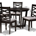Baxton Studio Leda Modern and Contemporary Grey Fabric Upholstered and Dark Brown Finished Wood 5-Piece Dining Set