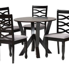 Baxton Studio Ariane Modern Grey Fabric and Dark Brown Finished Wood 5-Piece Dining Set