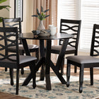 Baxton Studio Ariane Modern Grey Fabric and Dark Brown Finished Wood 5-Piece Dining Set