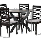 Baxton Studio Aspen Modern Grey Fabric and Dark Brown Finished Wood 5-Piece Dining Set