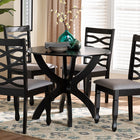 Baxton Studio Aspen Modern Grey Fabric and Dark Brown Finished Wood 5-Piece Dining Set