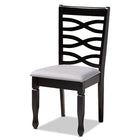 Baxton Studio Lanier Modern and Contemporary Gray Fabric Upholstered Espresso Brown Finished Wood Dining Chair Set of 4