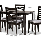Baxton Studio Lanier Modern and Contemporary Gray Fabric Upholstered Espresso Brown Finished Wood 5-Piece Dining Set