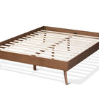 Baxton Studio Lissette Mid-Century Modern Walnut Brown Finished Wood Full Size Platform Bed Frame
