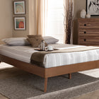 Baxton Studio Lissette Mid-Century Modern Walnut Brown Finished Wood Full Size Platform Bed Frame