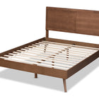 Baxton Studio Zenon Mid-Century Modern Walnut Brown Finished Wood Queen Size Platform Bed