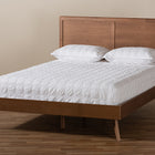 Baxton Studio Zenon Mid-Century Modern Walnut Brown Finished Wood Queen Size Platform Bed