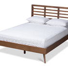 Baxton Studio Calisto Mid-Century Modern Walnut Brown Finished Wood Queen Size Platform Bed