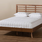 Baxton Studio Calisto Mid-Century Modern Walnut Brown Finished Wood Queen Size Platform Bed