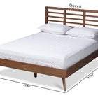 Baxton Studio Calisto Mid-Century Modern Walnut Brown Finished Wood Queen Size Platform Bed
