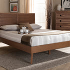 Baxton Studio Artemis Mid-Century Modern Walnut Brown Finished Wood Queen Size Platform Bed