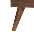 Baxton Studio Demeter Mid-Century Modern Walnut Brown Finished Wood Queen Size 5-Piece Bedroom Set