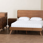 Baxton Studio Demeter Mid-Century Modern Walnut Brown Finished Wood Queen Size 5-Piece Bedroom Set