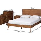 Baxton Studio Demeter Mid-Century Modern Walnut Brown Finished Wood King Size 5-Piece Bedroom Set